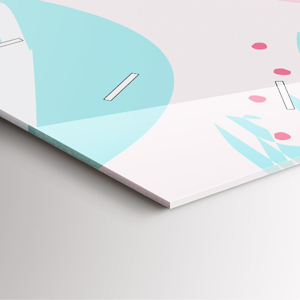 Pendule carrée en verre Abstraction pastel