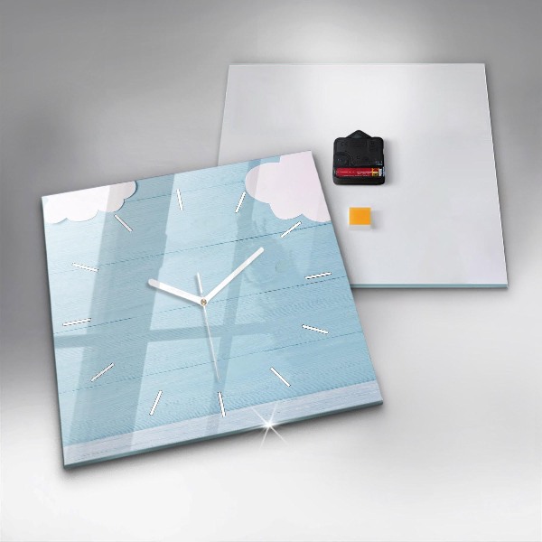 Pendule carrée en verre Planche pour enfants