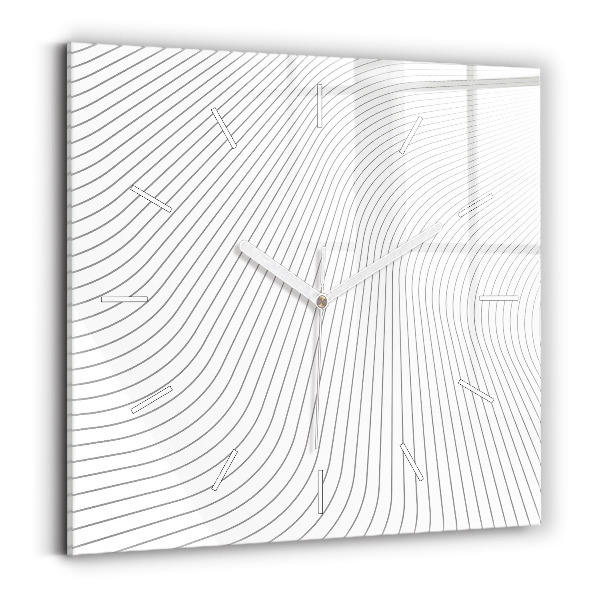 Pendule carrée en verre 'Lignes d''abstraction'
