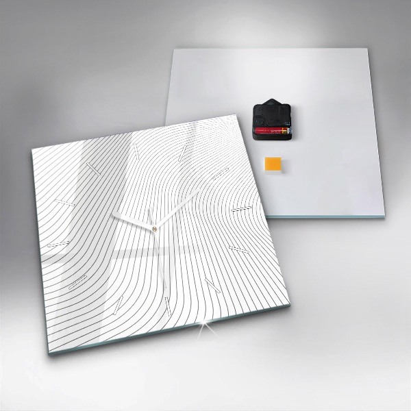 Pendule carrée en verre 'Lignes d''abstraction'