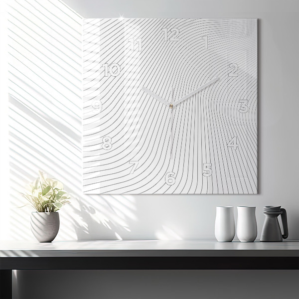 Pendule carrée en verre 'Lignes d''abstraction'