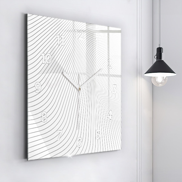 Pendule carrée en verre 'Lignes d''abstraction'