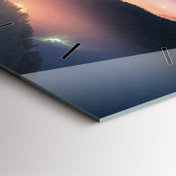 Pendule carrée en verre Paysage de sommet de montagne