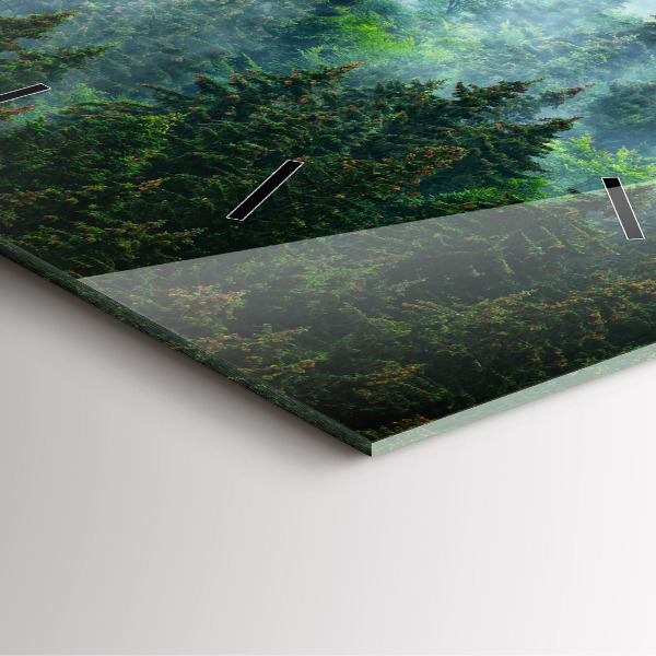 Pendule carrée en verre Forêt brumeuse