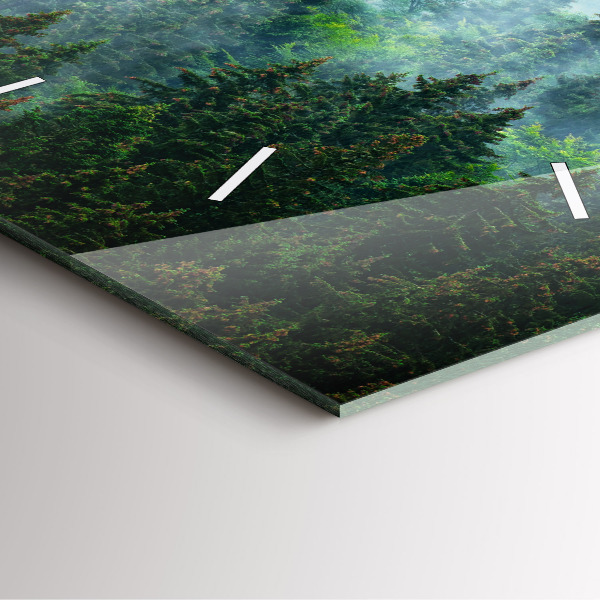 Pendule carrée en verre Forêt brumeuse