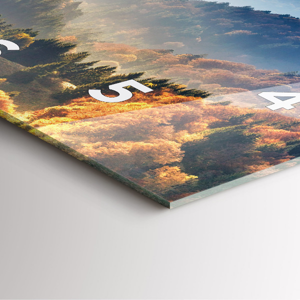 Pendule carrée en verre Paysage de montagne