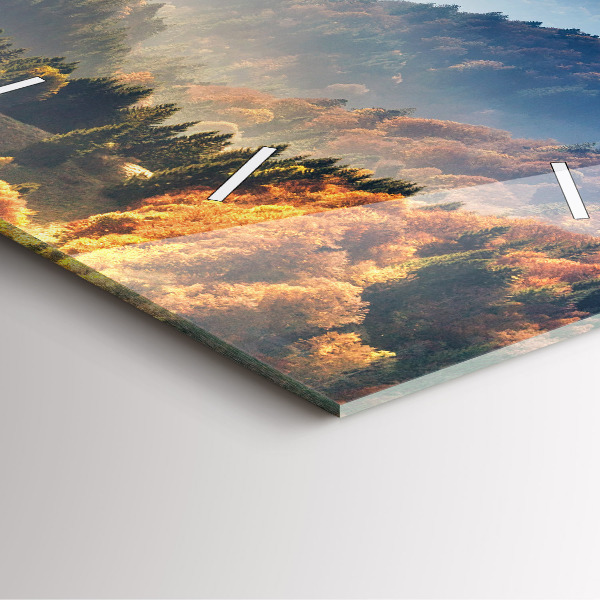 Pendule carrée en verre Paysage de montagne