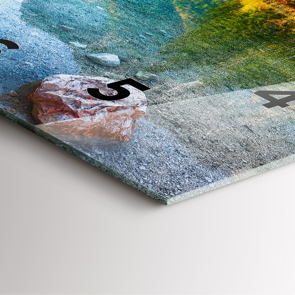 Pendule carrée en verre Paysage de montagnes fluviales