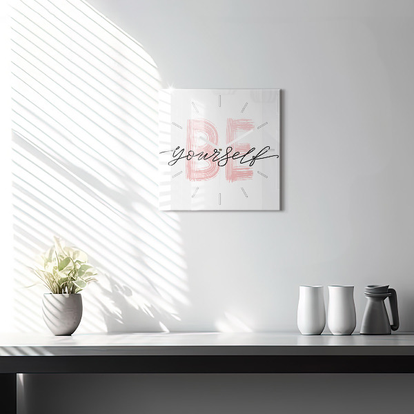 Pendule carrée en verre 'L''inscription Sois toi-même'