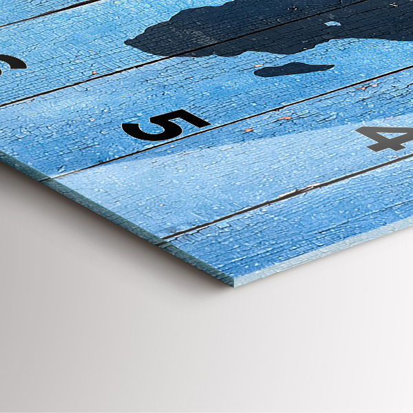 Pendule carrée en verre Carte du monde sur des tableaux