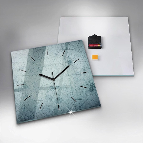 Pendule carrée en verre Carte ancienne