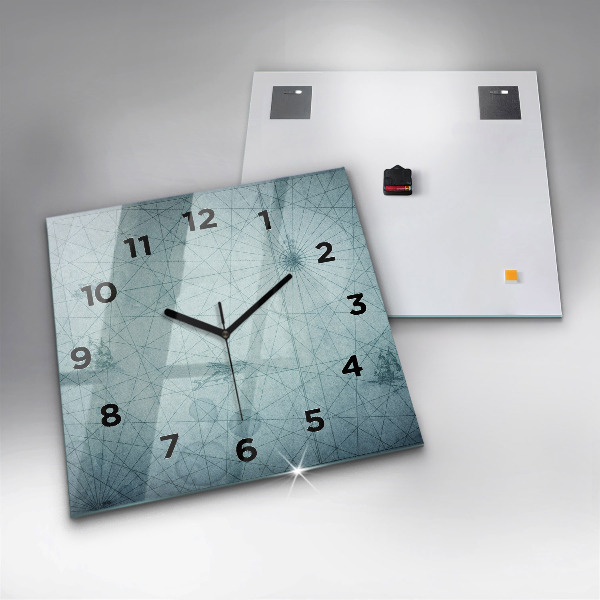 Pendule carrée en verre Carte ancienne