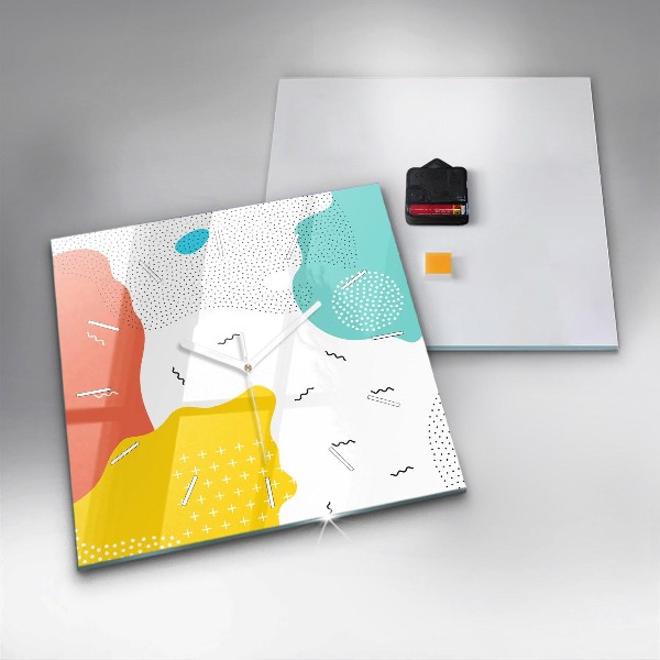 Pendule carrée en verre Abstraction POP