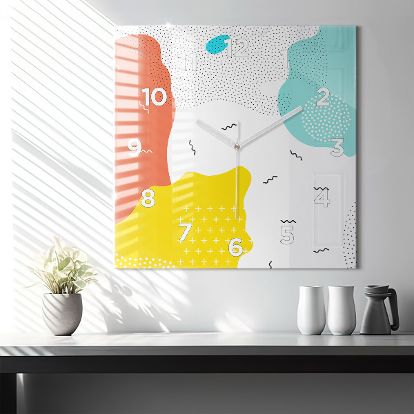 Pendule carrée en verre Abstraction POP
