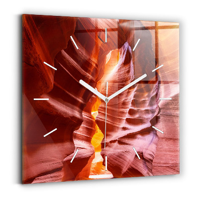 Pendule carrée en verre Canyon de sable