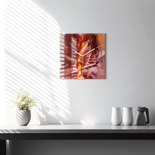 Pendule carrée en verre Canyon de sable