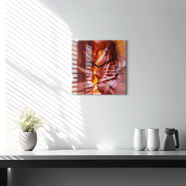 Pendule carrée en verre Canyon de sable