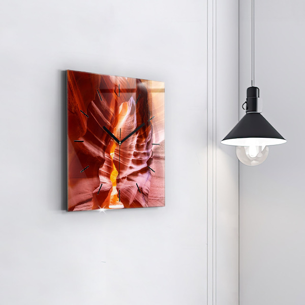 Pendule carrée en verre Canyon de sable