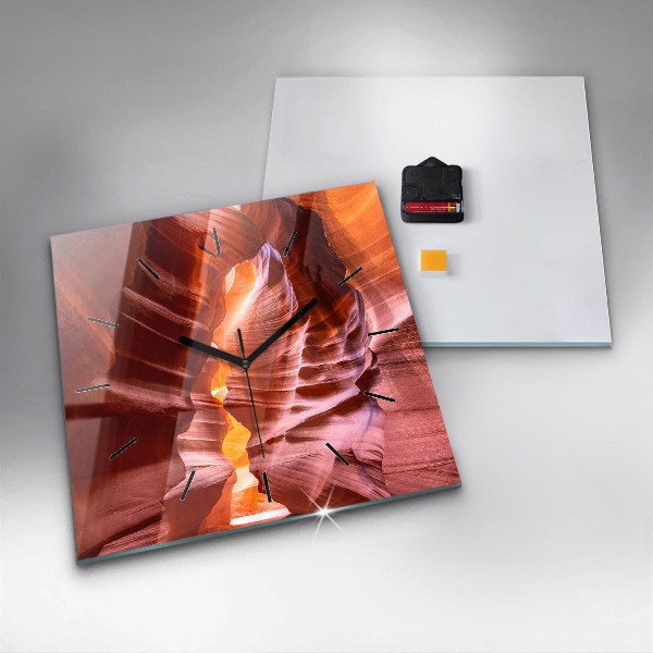 Pendule carrée en verre Canyon de sable