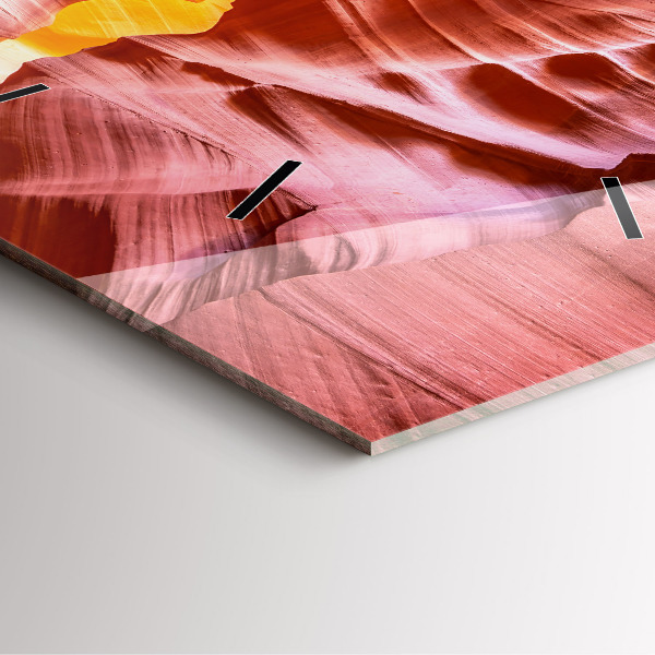 Pendule carrée en verre Canyon de sable