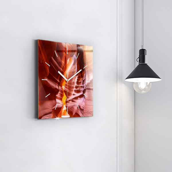 Pendule carrée en verre Canyon de sable