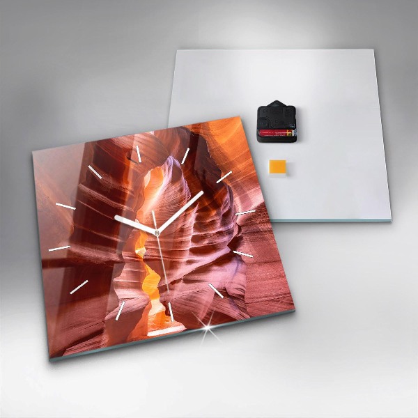 Pendule carrée en verre Canyon de sable