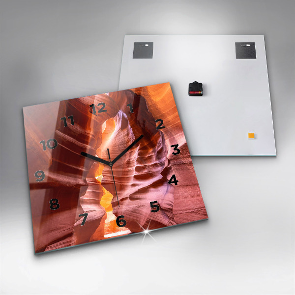 Pendule carrée en verre Canyon de sable