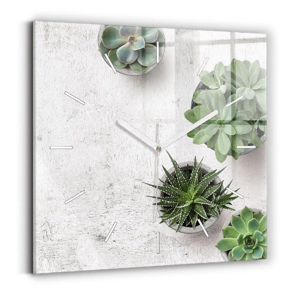 Pendule carrée en verre Plantes ornementales