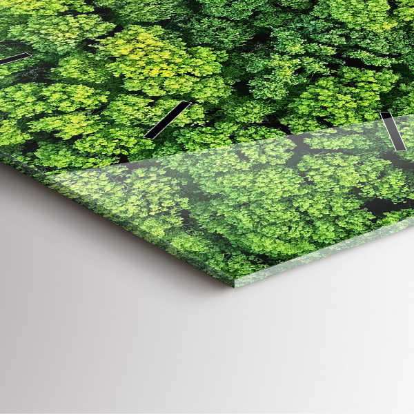 Pendule carrée en verre 'La forêt vue d''en haut'