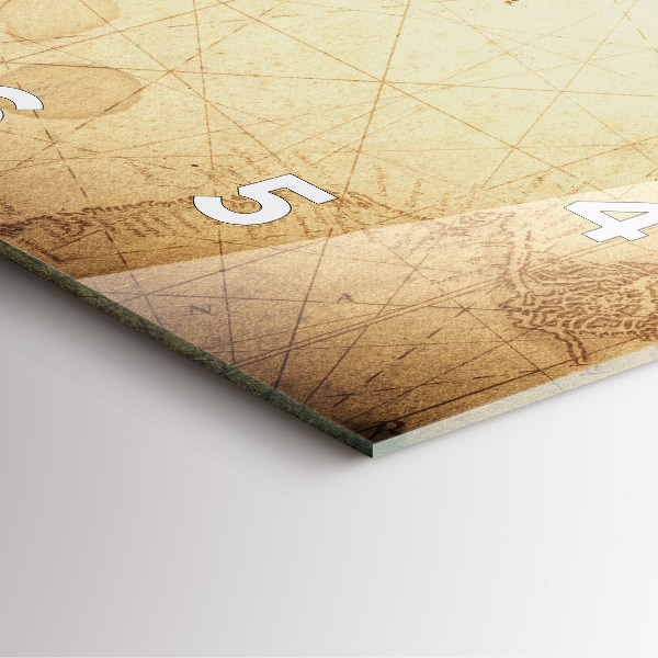 Horloge carrée en verre Carte du vieux monde