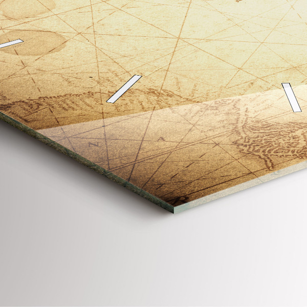 Horloge carrée en verre Carte du vieux monde