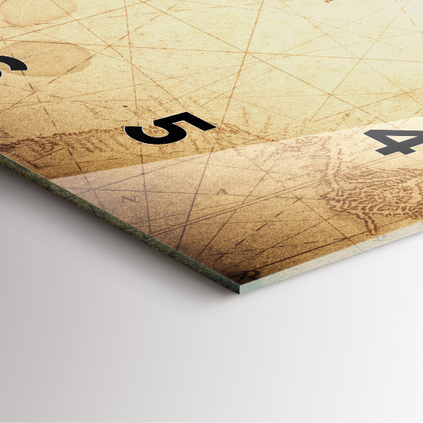 Horloge carrée en verre Carte du vieux monde