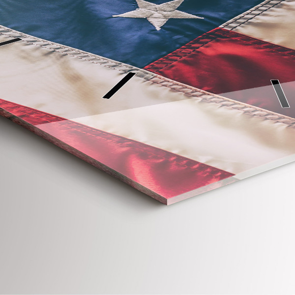 Horloge carrée en verre drapeau américain