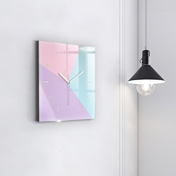Horloge carrée en verre Motif pastel