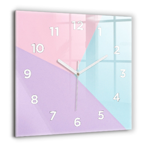 Horloge carrée en verre Motif pastel