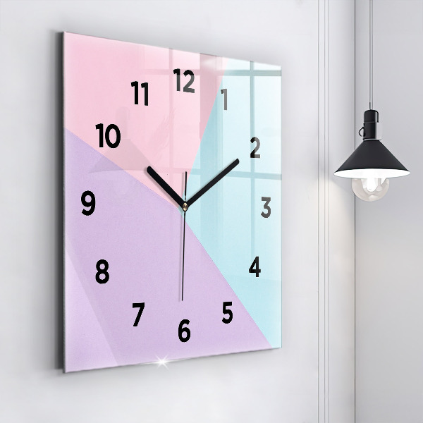 Horloge carrée en verre Motif pastel