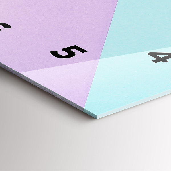 Horloge carrée en verre Motif pastel