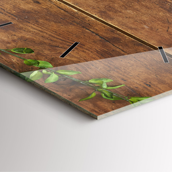 Horloge carrée en verre Bois rustique