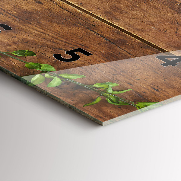 Horloge carrée en verre Bois rustique