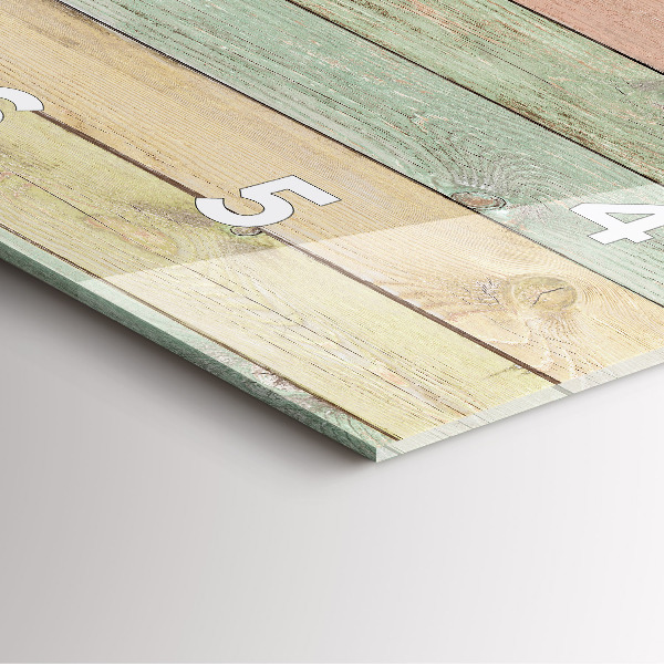 Horloge carrée en verre Des planches colorées