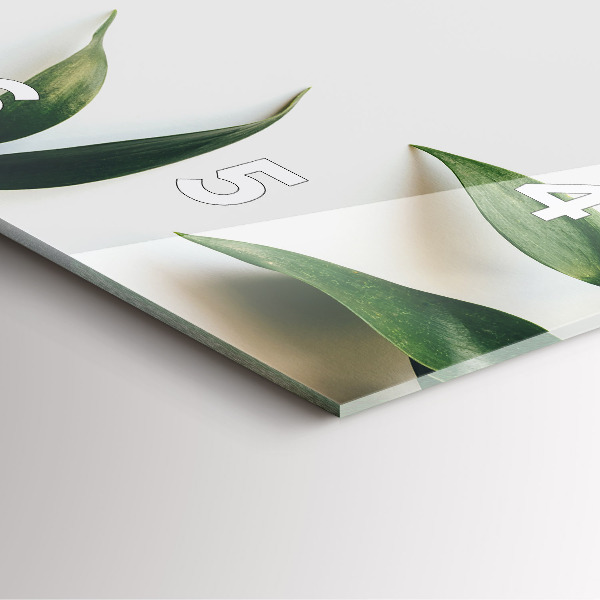 Horloge carrée en verre Cadre de feuille