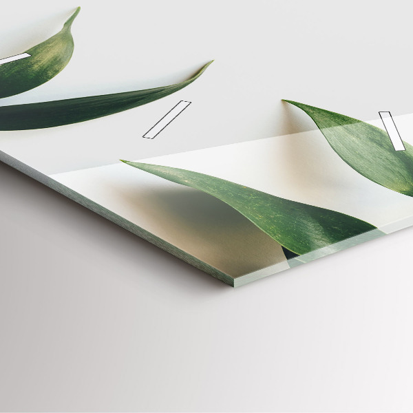 Horloge carrée en verre Cadre de feuille