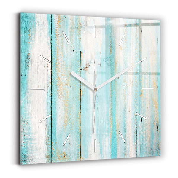 Horloge carrée en verre Tableaux bleus