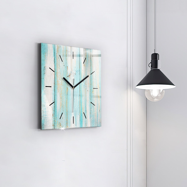 Horloge carrée en verre Tableaux bleus