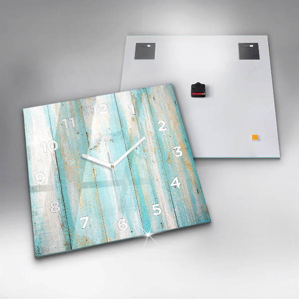 Horloge carrée en verre Tableaux bleus