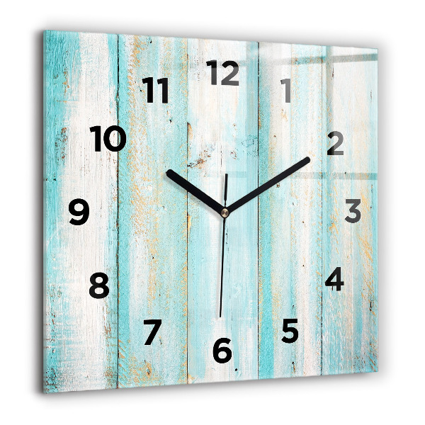 Horloge carrée en verre Tableaux bleus