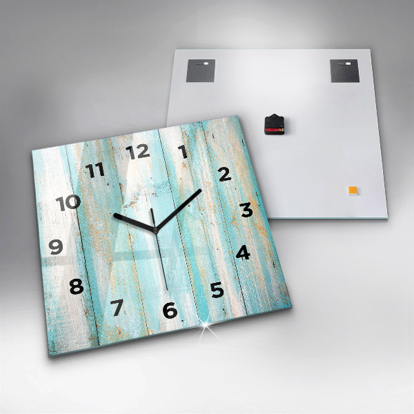 Horloge carrée en verre Tableaux bleus