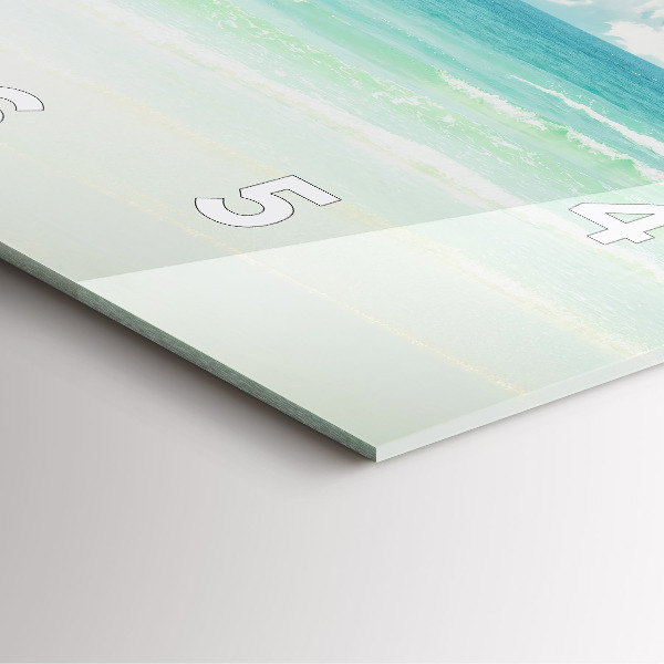 Horloge carrée en verre Paysage marin