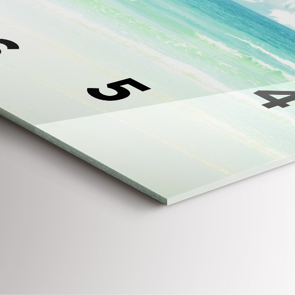 Horloge carrée en verre Paysage marin