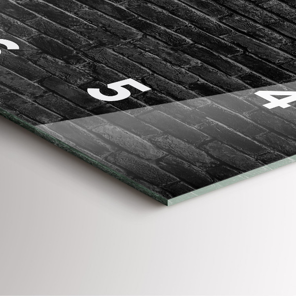 Horloge carrée en verre Mur de briques sombres